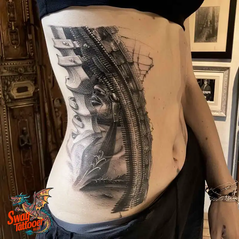 75 Zipper Tattoo Design Ideas: Trend & Stories Behind the Ink 23 Zipper Tattoo