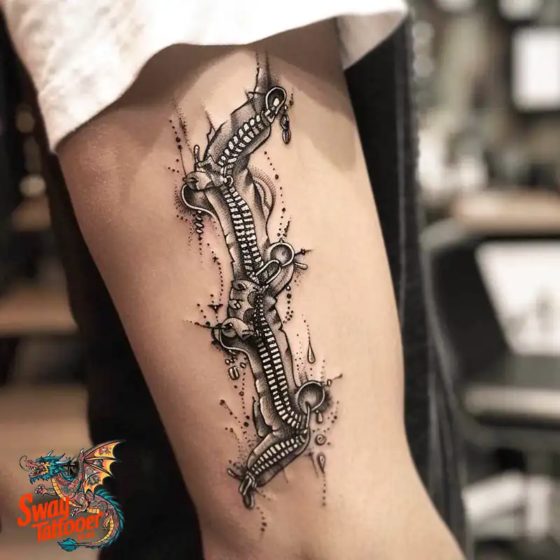 75 Zipper Tattoo Design Ideas: Trend & Stories Behind the Ink 9 Zipper Tattoo