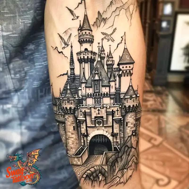 100 Castle Tattoo Designs – Fortresses of Meaning on Skin 95 Castle Tattoo