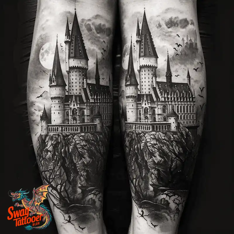 100 Castle Tattoo Designs – Fortresses of Meaning on Skin 89 Castle Tattoo