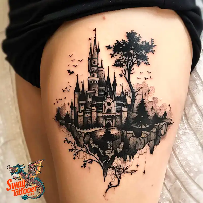 100 Castle Tattoo Designs – Fortresses of Meaning on Skin 84 Castle Tattoo