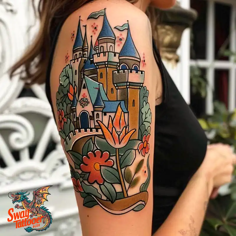 100 Castle Tattoo Designs – Fortresses of Meaning on Skin 81 Castle Tattoo