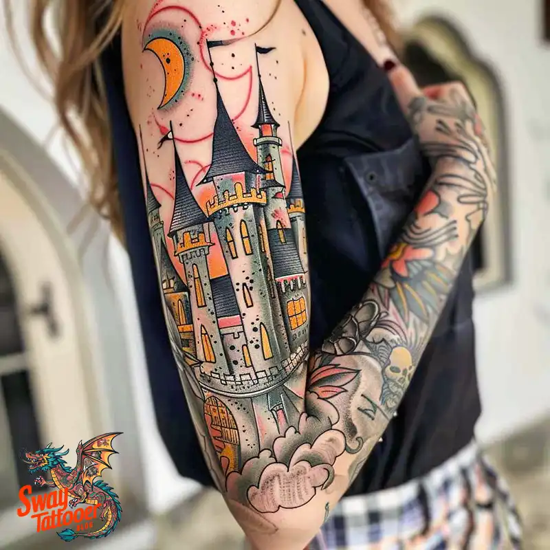 100 Castle Tattoo Designs – Fortresses of Meaning on Skin 80 Castle Tattoo