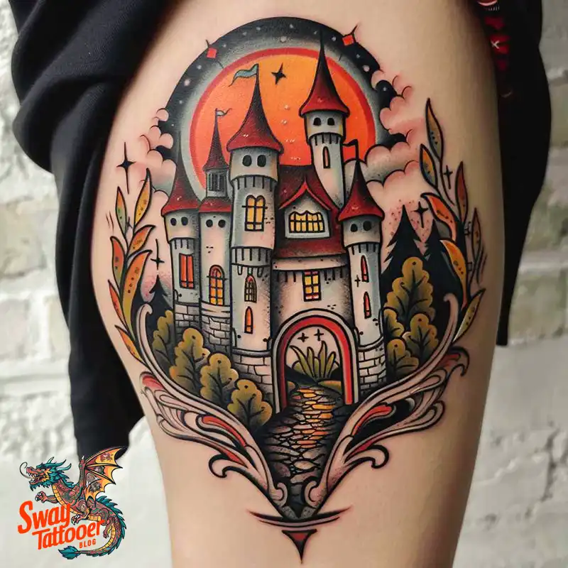 100 Castle Tattoo Designs – Fortresses of Meaning on Skin 107 Castle Tattoo