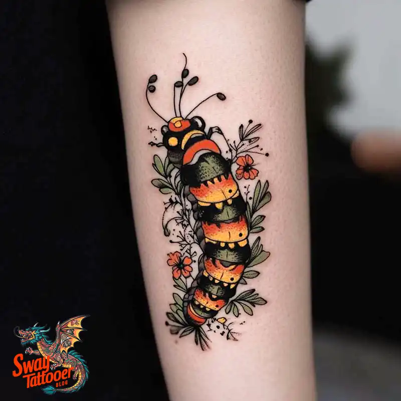 65 Caterpillar Tattoo Designs: Symbolism, Styles & Stories 43 caterpillar tattoo