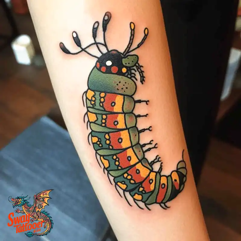 65 Caterpillar Tattoo Designs: Symbolism, Styles & Stories 37 caterpillar tattoo