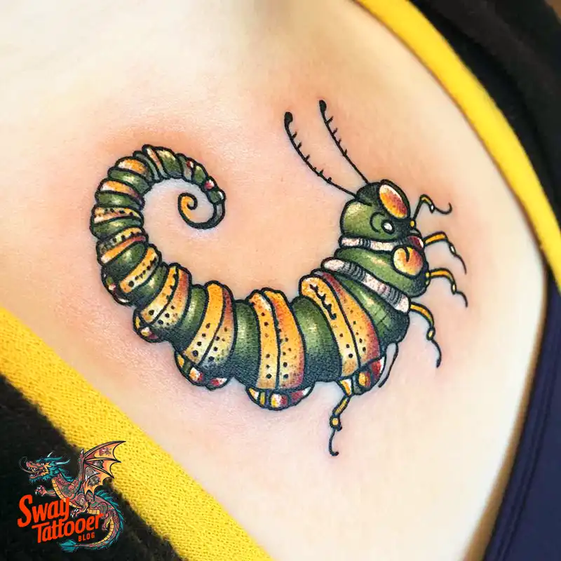 65 Caterpillar Tattoo Designs: Symbolism, Styles & Stories 55 caterpillar tattoo