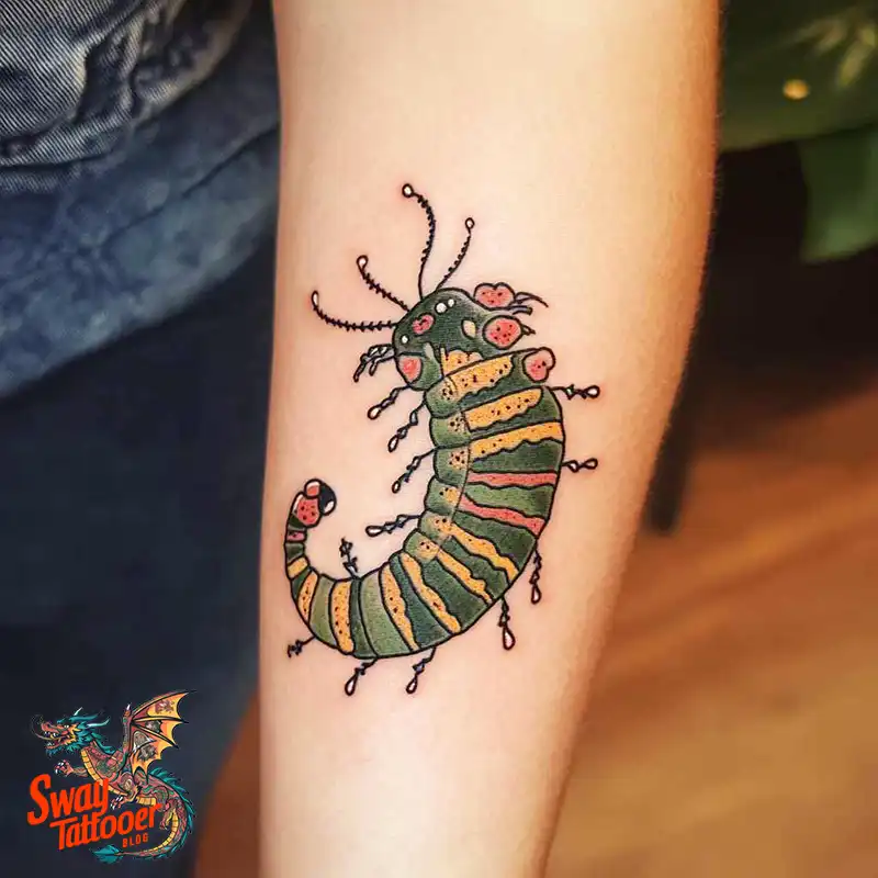 65 Caterpillar Tattoo Designs: Symbolism, Styles & Stories 58 caterpillar tattoo