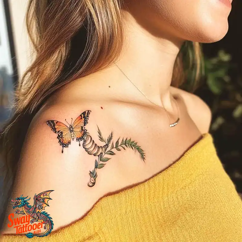 65 Caterpillar Tattoo Designs: Symbolism, Styles & Stories 4 caterpillar tattoo