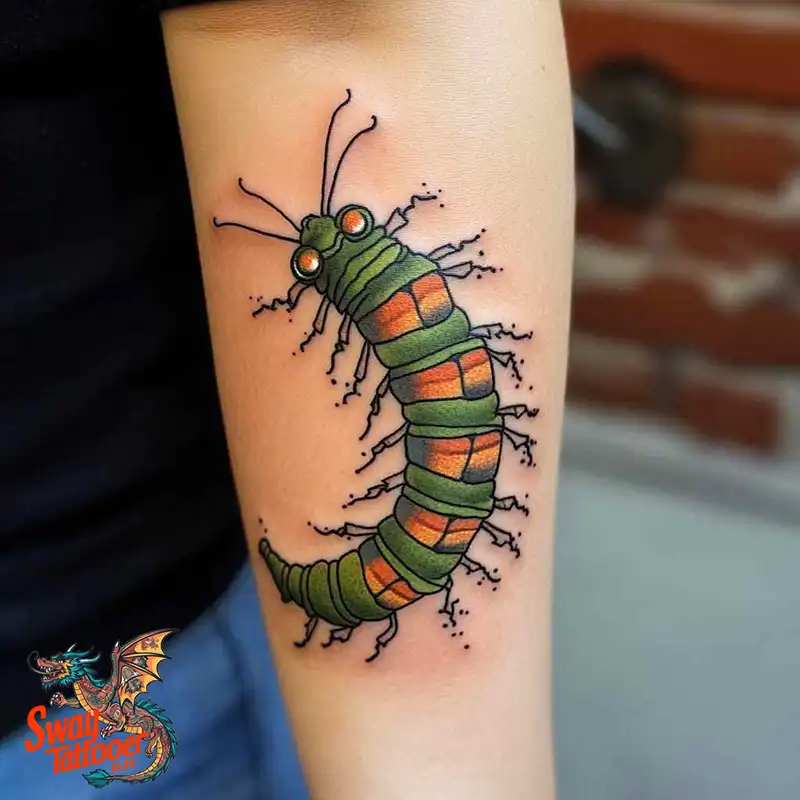 65 Caterpillar Tattoo Designs: Symbolism, Styles & Stories 60 caterpillar tattoo