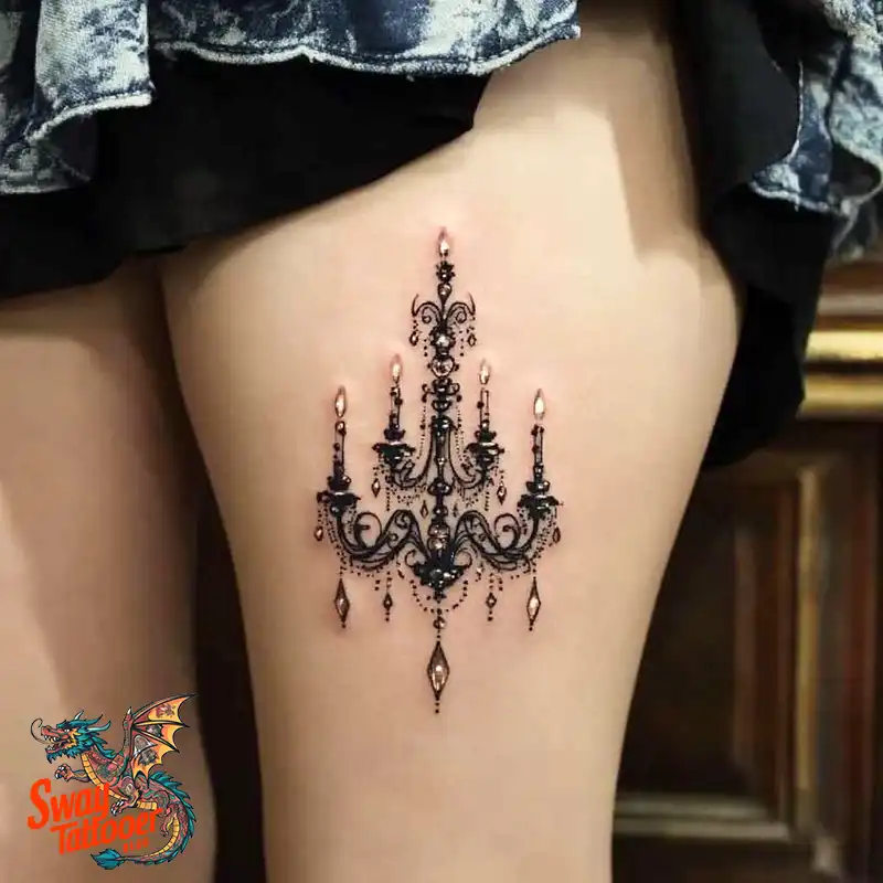 100 Chandelier Tattoo Design Ideas: Elegance in Ink 52 Chandelier Tattoo