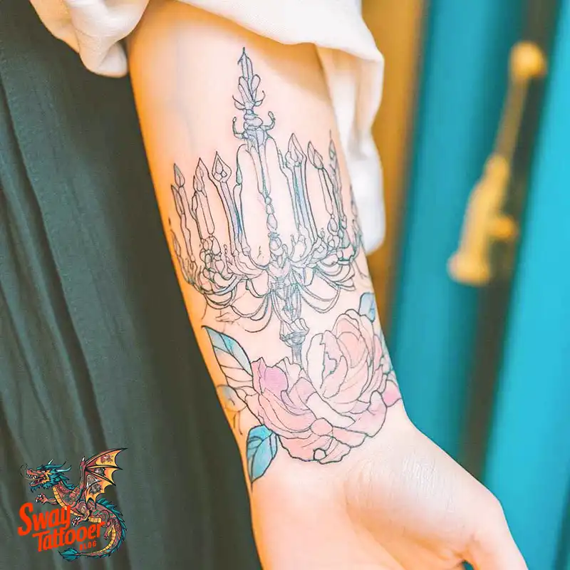100 Chandelier Tattoo Design Ideas: Elegance in Ink 44 Chandelier Tattoo