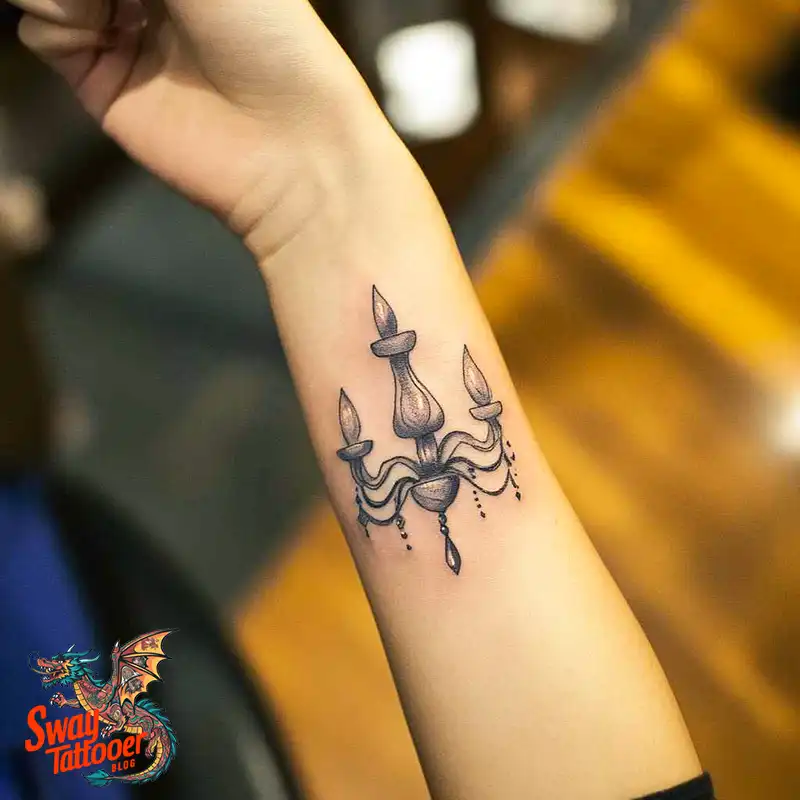 100 Chandelier Tattoo Design Ideas: Elegance in Ink 43 Chandelier Tattoo