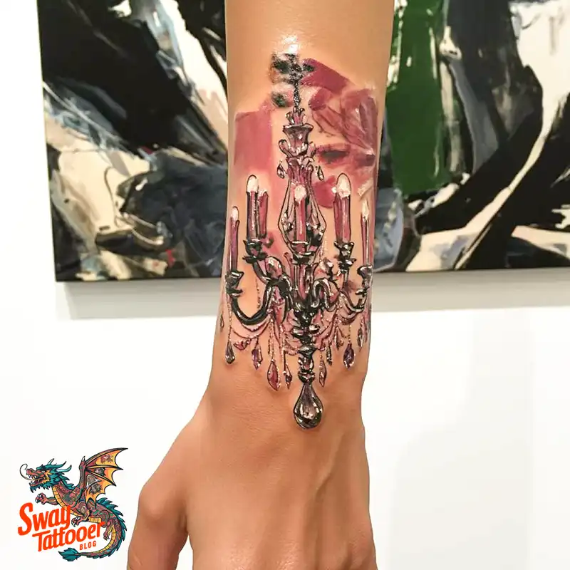 100 Chandelier Tattoo Design Ideas: Elegance in Ink 42 Chandelier Tattoo