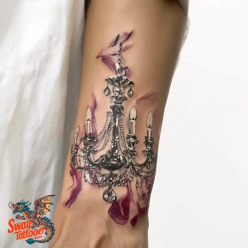 100 Chandelier Tattoo Design Ideas: Elegance in Ink 37 Chandelier Tattoo