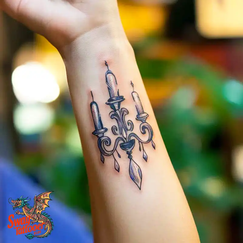 100 Chandelier Tattoo Design Ideas: Elegance in Ink 34 Chandelier Tattoo