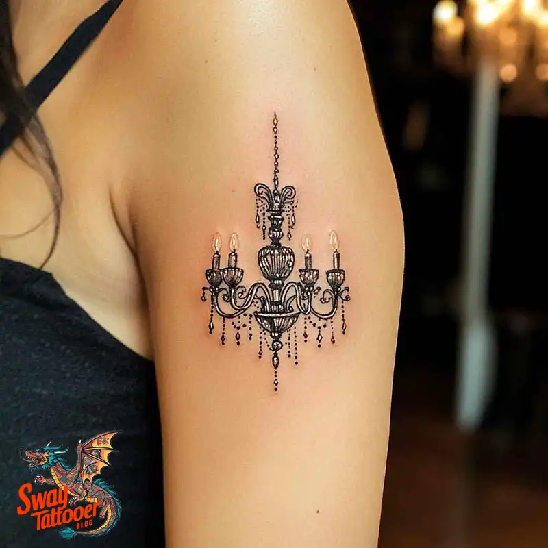 100 Chandelier Tattoo Design Ideas: Elegance in Ink 23 Chandelier Tattoo
