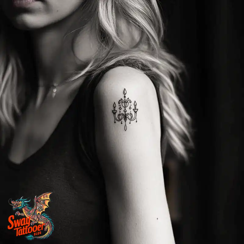 100 Chandelier Tattoo Design Ideas: Elegance in Ink 19 Chandelier Tattoo