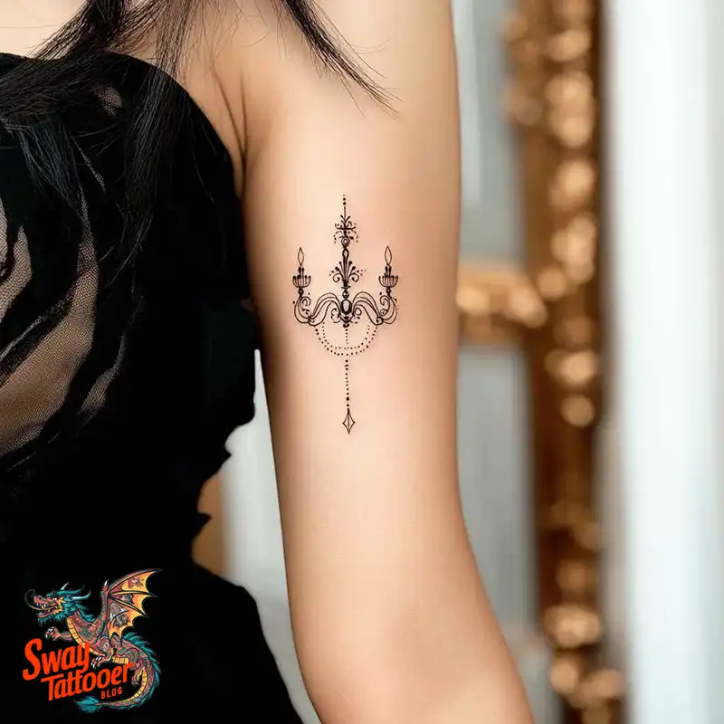 100 Chandelier Tattoo Design Ideas: Elegance in Ink 17 Chandelier Tattoo