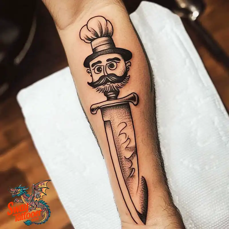 100 Chef Knife Tattoo Designs – Carving Passion into Skin 103 chef knife tattoo
