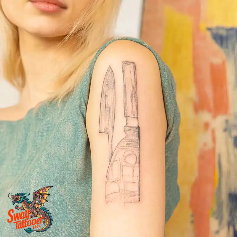 100 Chef Knife Tattoo Designs – Carving Passion into Skin 5 chef knife tattoo