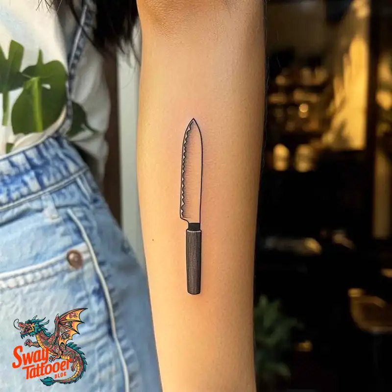100 Chef Knife Tattoo Designs – Carving Passion into Skin 4 chef knife tattoo