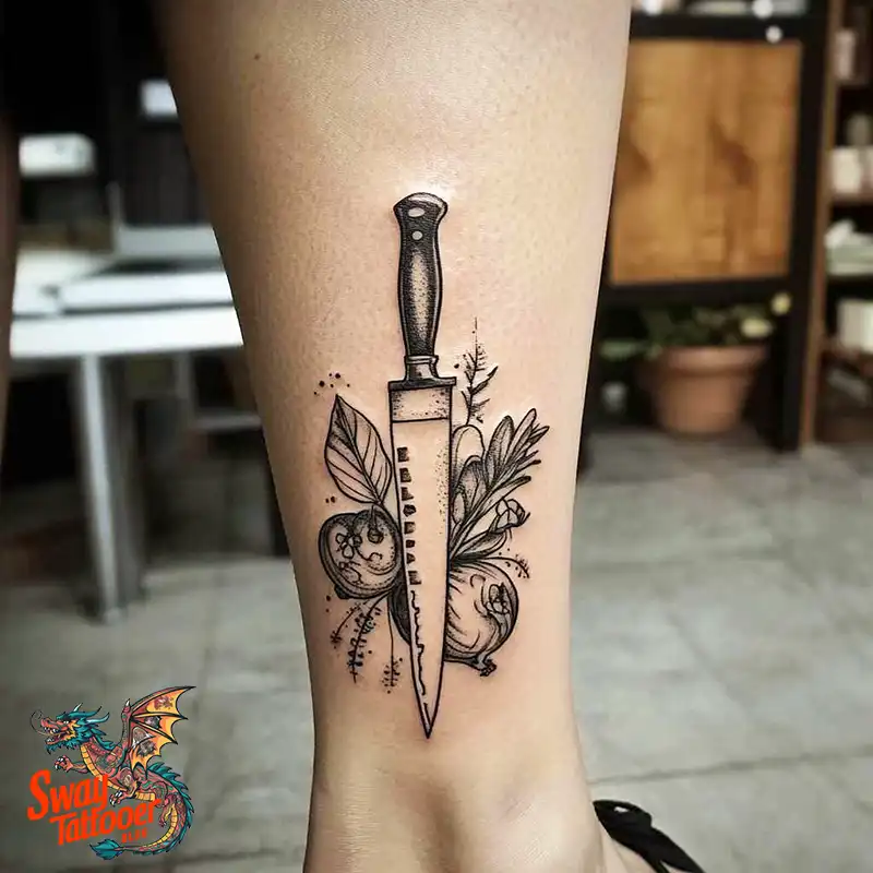100 Chef Knife Tattoo Designs – Carving Passion into Skin 93 chef knife tattoo