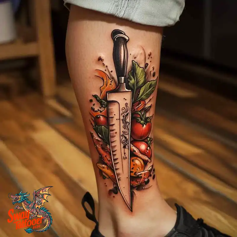100 Chef Knife Tattoo Designs – Carving Passion into Skin 92 chef knife tattoo