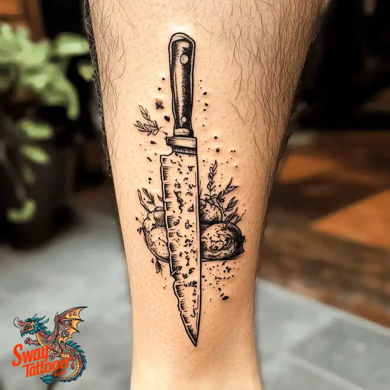 100 Chef Knife Tattoo Designs – Carving Passion into Skin 90 chef knife tattoo