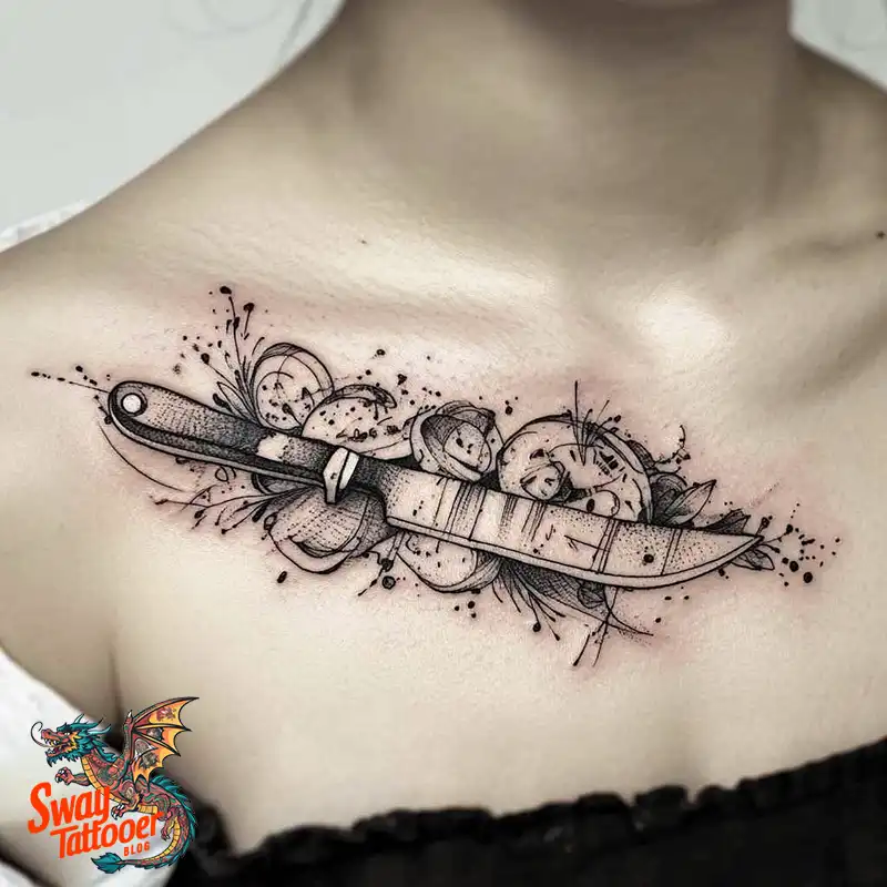 100 Chef Knife Tattoo Designs – Carving Passion into Skin 89 chef knife tattoo