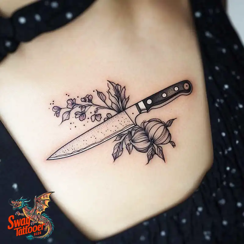 100 Chef Knife Tattoo Designs – Carving Passion into Skin 88 chef knife tattoo