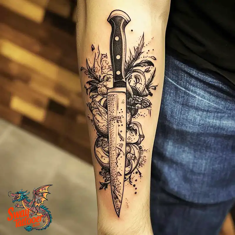 100 Chef Knife Tattoo Designs – Carving Passion into Skin 82 chef knife tattoo