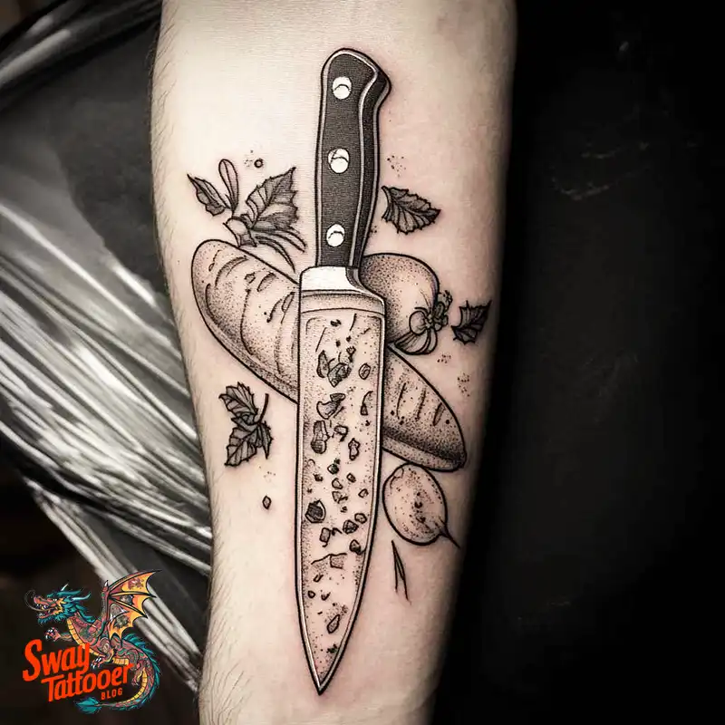100 Chef Knife Tattoo Designs – Carving Passion into Skin 81 chef knife tattoo