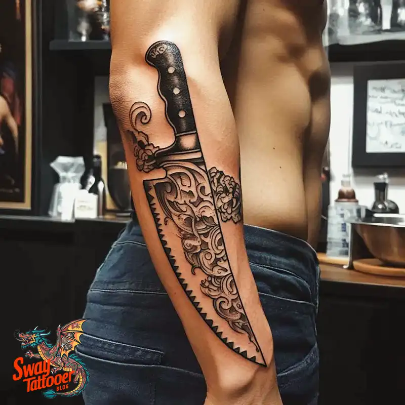 100 Chef Knife Tattoo Designs – Carving Passion into Skin 73 chef knife tattoo