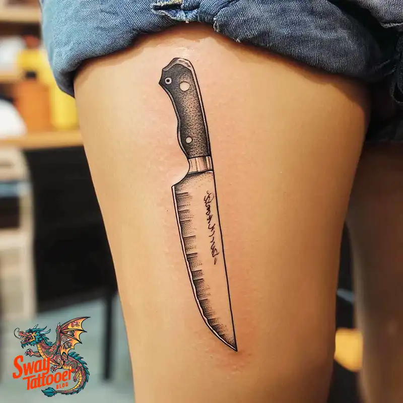 100 Chef Knife Tattoo Designs – Carving Passion into Skin 72 chef knife tattoo