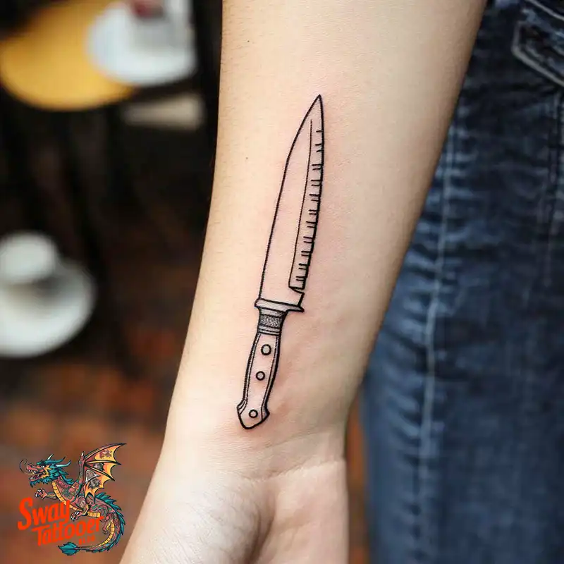 100 Chef Knife Tattoo Designs – Carving Passion into Skin 71 chef knife tattoo