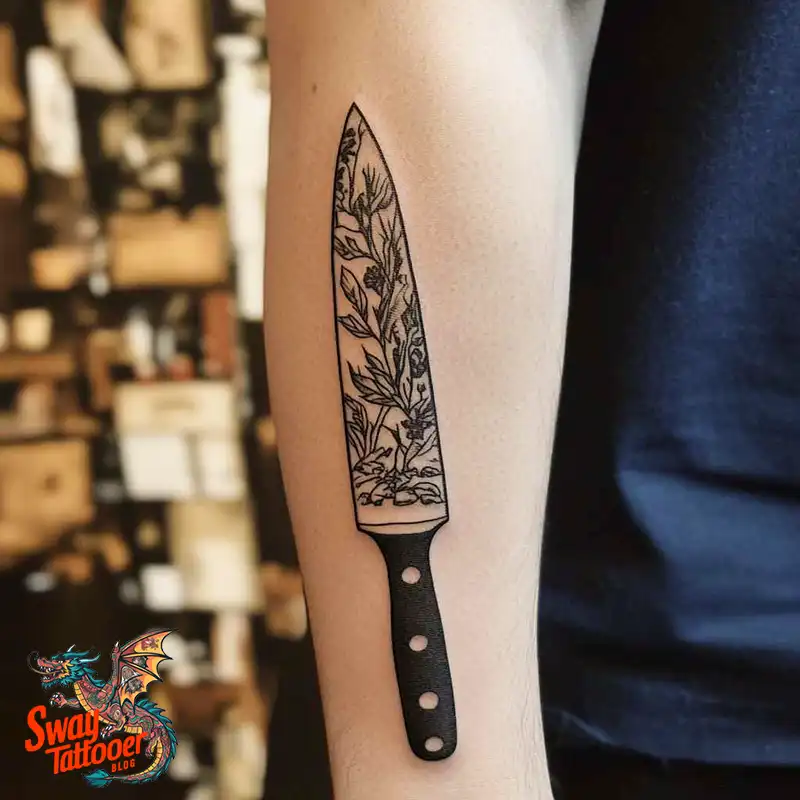 100 Chef Knife Tattoo Designs – Carving Passion into Skin 70 chef knife tattoo