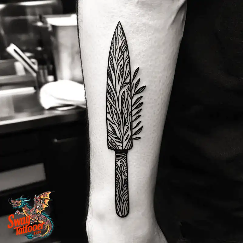 100 Chef Knife Tattoo Designs – Carving Passion into Skin 68 chef knife tattoo