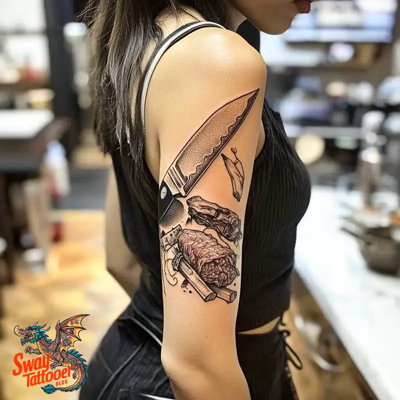 100 Chef Knife Tattoo Designs – Carving Passion into Skin 63 chef knife tattoo