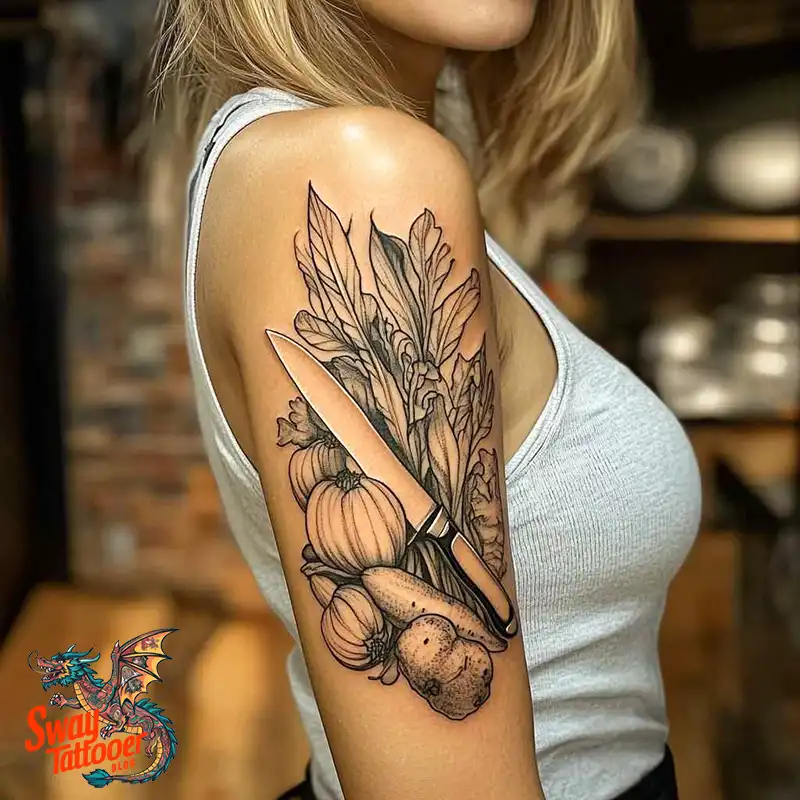 100 Chef Knife Tattoo Designs – Carving Passion into Skin 59 chef knife tattoo