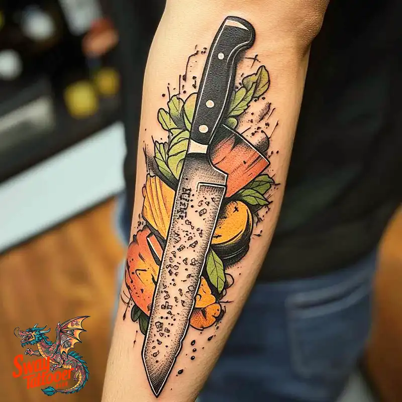 100 Chef Knife Tattoo Designs – Carving Passion into Skin 99 chef knife tattoo