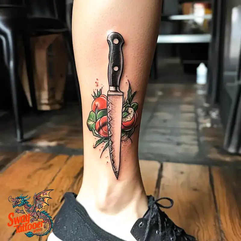 100 Chef Knife Tattoo Designs – Carving Passion into Skin 54 chef knife tattoo