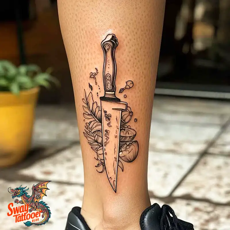 100 Chef Knife Tattoo Designs – Carving Passion into Skin 47 chef knife tattoo
