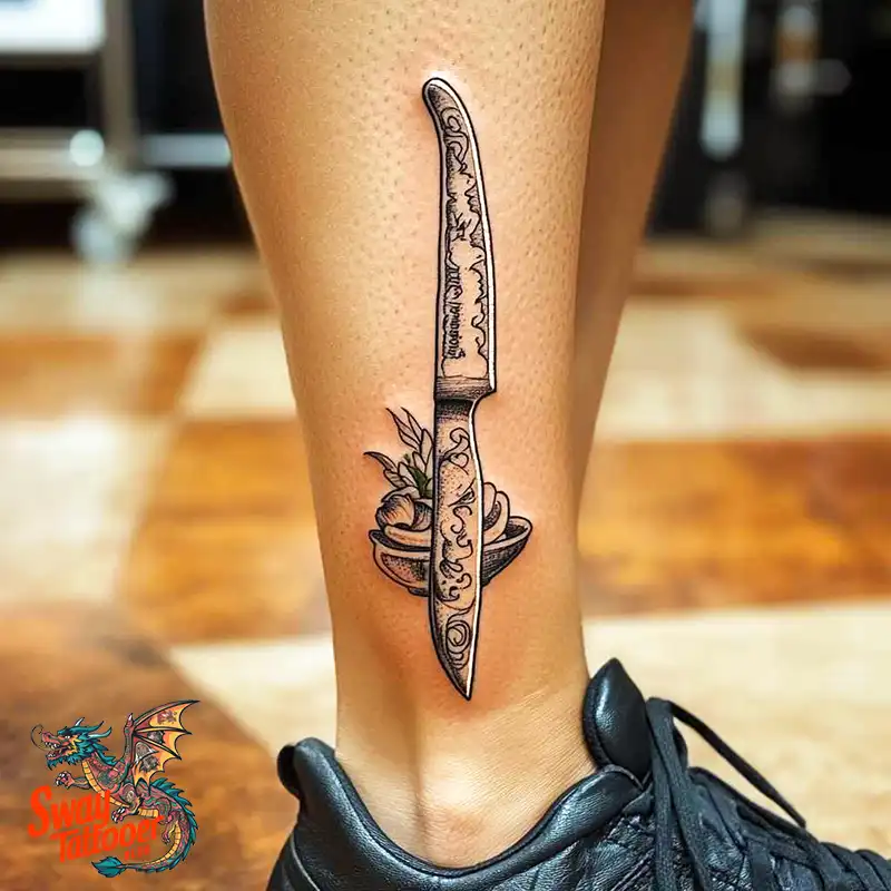 100 Chef Knife Tattoo Designs – Carving Passion into Skin 46 chef knife tattoo