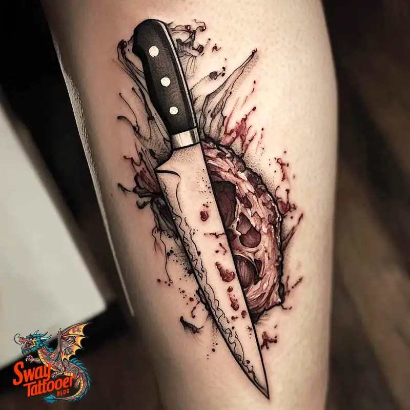 100 Chef Knife Tattoo Designs – Carving Passion into Skin 98 chef knife tattoo