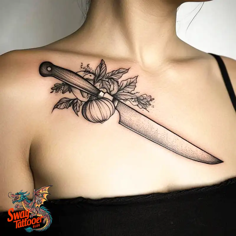 100 Chef Knife Tattoo Designs – Carving Passion into Skin 45 chef knife tattoo