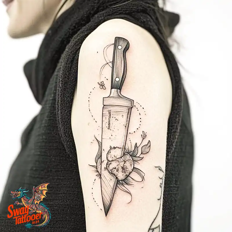 100 Chef Knife Tattoo Designs – Carving Passion into Skin 43 chef knife tattoo