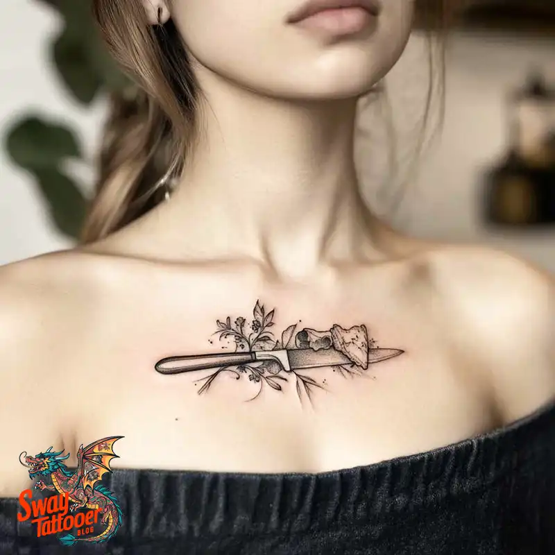100 Chef Knife Tattoo Designs – Carving Passion into Skin 41 chef knife tattoo