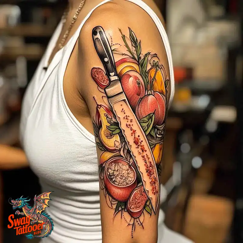 100 Chef Knife Tattoo Designs – Carving Passion into Skin 38 chef knife tattoo
