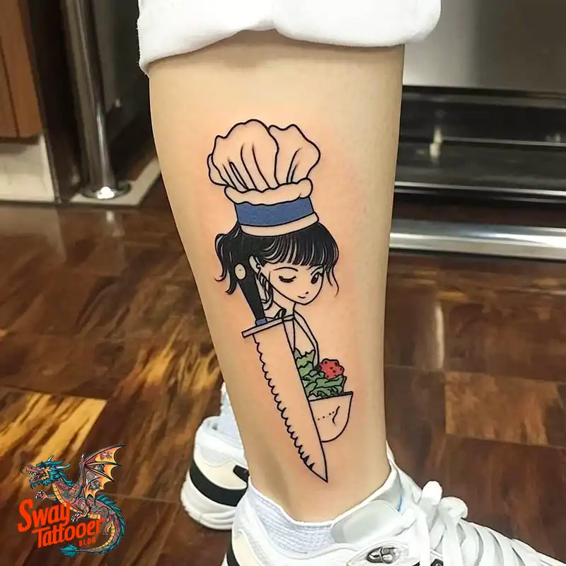 100 Chef Knife Tattoo Designs – Carving Passion into Skin 37 chef knife tattoo